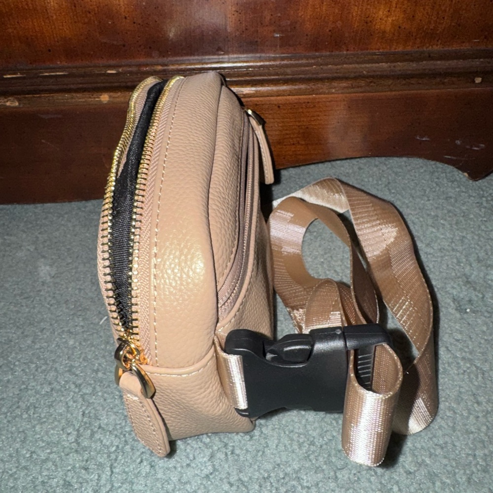 Pom Pom London Leather Barnes Belt Bag Sandstone - Picture 2 of 6